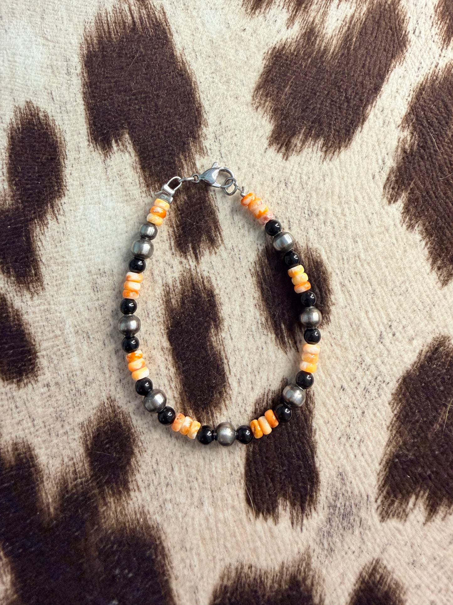 Orange spiny & black onyx