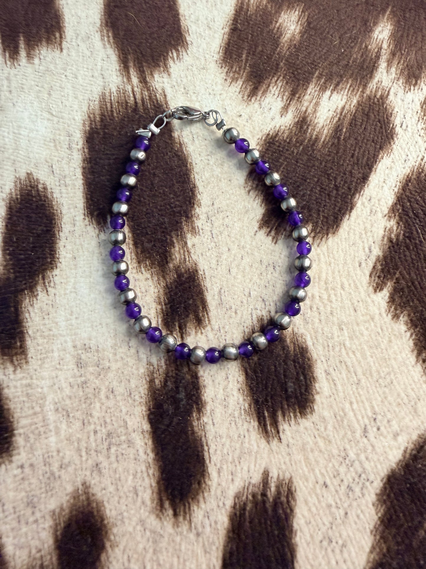 Dark Purple jade and pearl