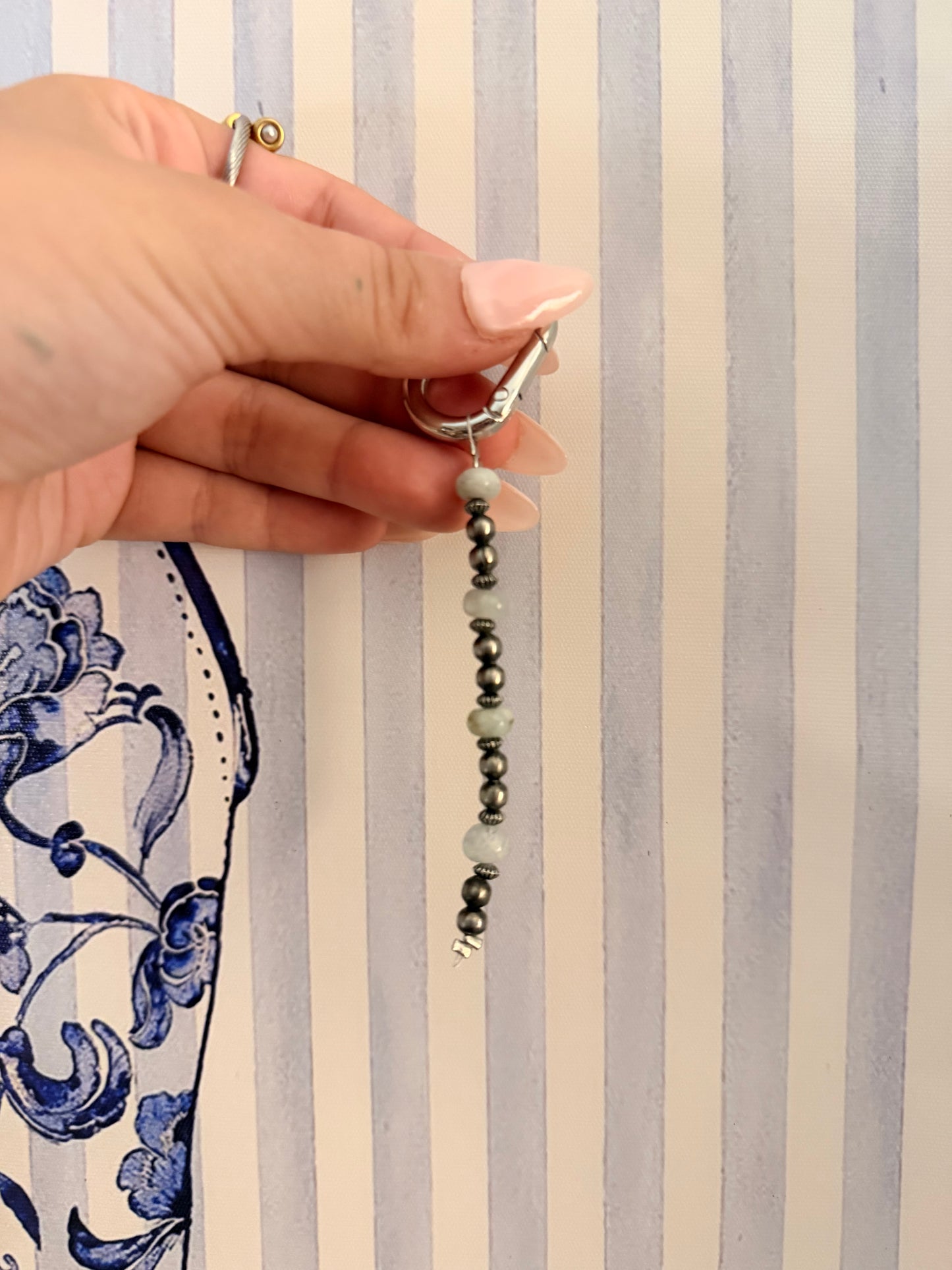 Aquamarine keychain
