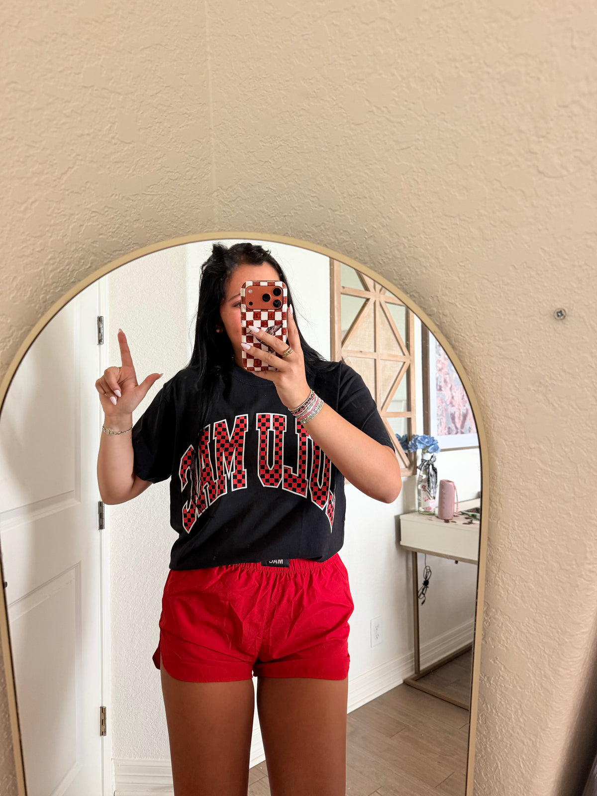 Red and black Tee