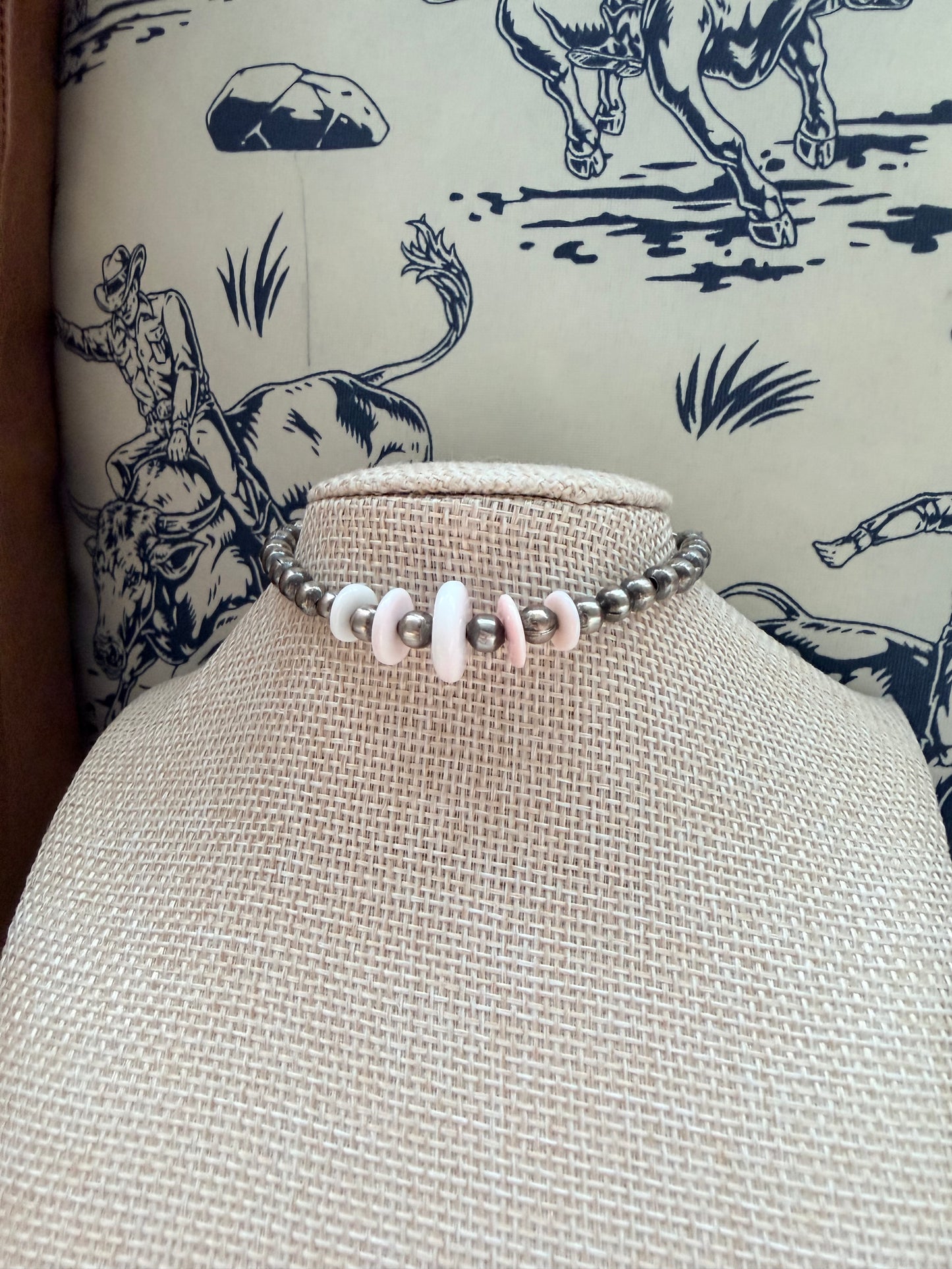 Pink Conch Rondel bracelet