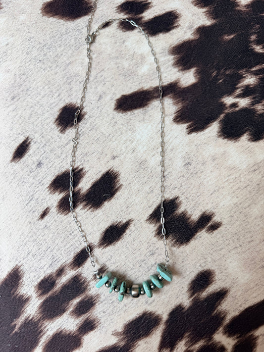 Turquoise bar necklace