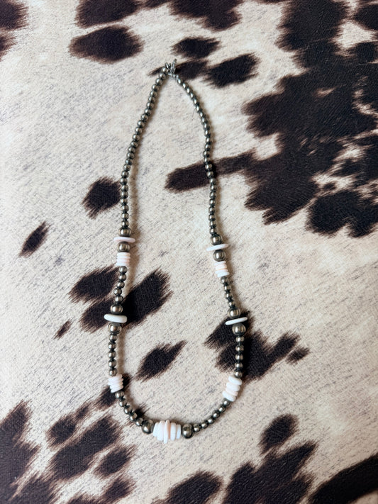 Pink conch necklace