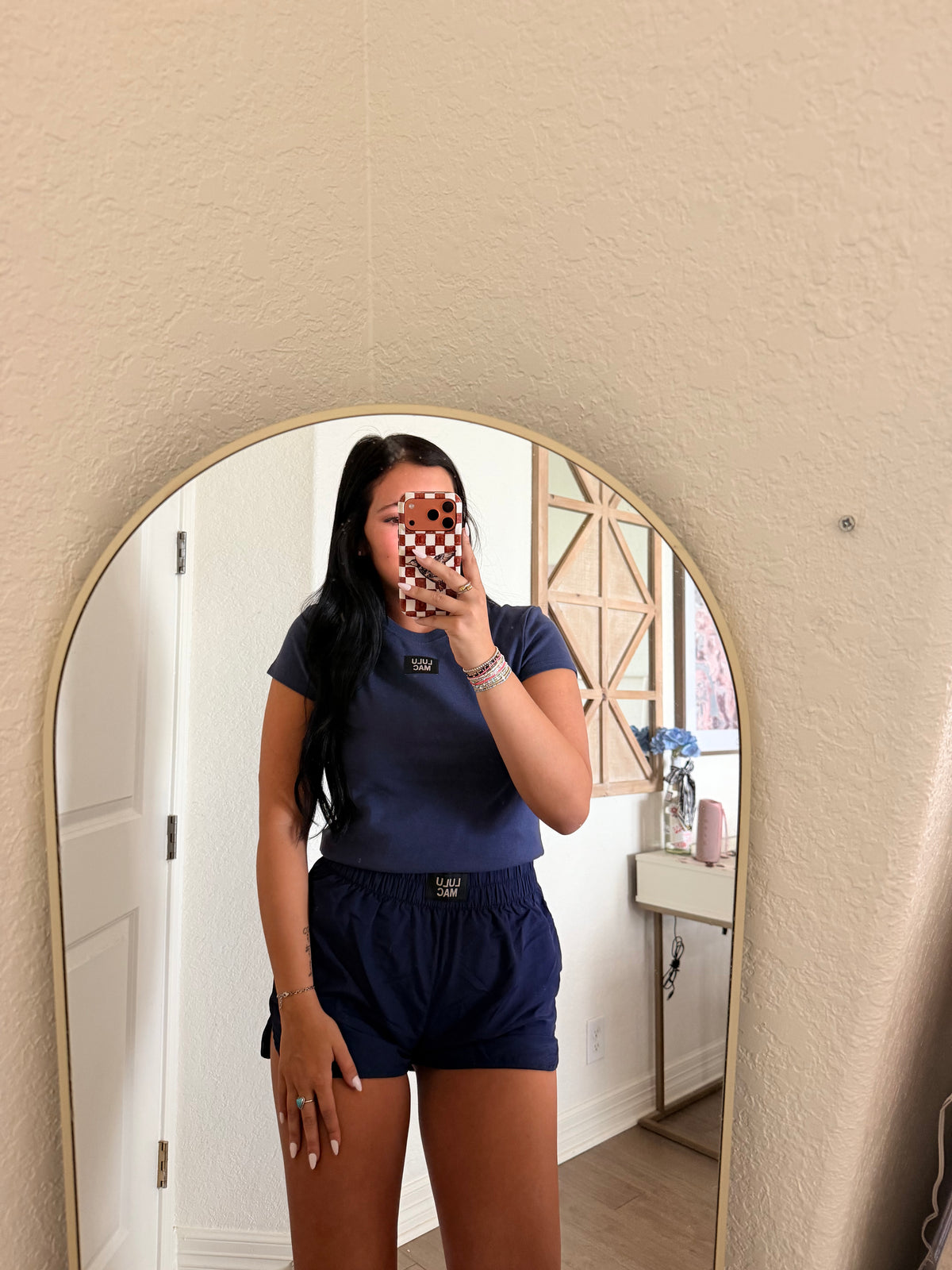 Baby doll top in navy